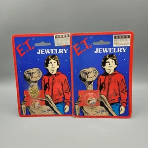 Vintage E.T. Elliott HALSKETTE Henry Thomas ANHÄNGER und RING Star Power 1982 auf Karte - Bild 1 von 4