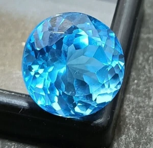 Zaffiro blu cielo certificato naturale 12,12,2 mm pietra preziosa sfusa taglio tondo 11,10 ct - Foto 1 di 5