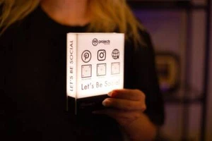 Rechargeable Custom LED QR Code | Social Media Business Logo | Payment Signature - Picture 1 of 6