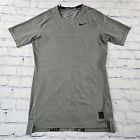 Nike Pro Compression Dri Fit Short Sleeve Shirt Gray 703094-091 MENS SIZE LARGE 