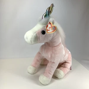 TY CHARMER Unicorn Plush Pink Beanie Buddy 12" Vintage Stuffed Animal 2003 - Picture 1 of 14