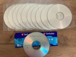 10 CD-R VERBATIM VERGINI 52x 700MB + REGALO 10 BUSTINE + DVD+R VERBATIM - Picture 1 of 7
