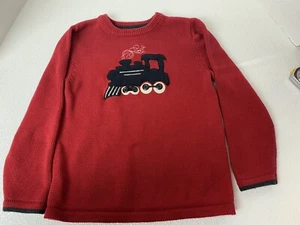 Vtg 1980s OshKosh B’Gosh Boys Size 7 Month Red Train Sweater 100% Cotton - Picture 1 of 7