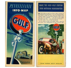 Vintage 1946 Pennsylvania Road Map – Gulf Oil Co. - Picture 1 of 1