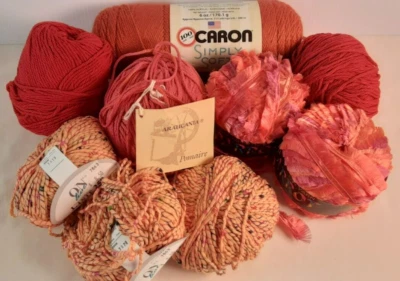 9 Yarn Araucania Linie Tequila Plymouth Parrot Caron Soft Oranges Red Mixed Lot - Image 1 of 4