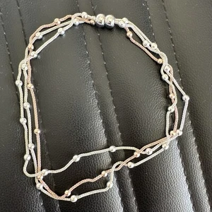 Rose Gold Necklace 3 Tone With Magnetic Clasp - Picture 1 of 5