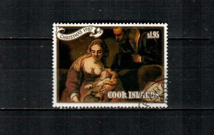 COOK ISLANDS Scott's 995 (1v) Holy Family, Rembrandt en muy buen estado usado (1987) #1 Foto 1 de 1