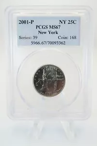 2001-P PCGS MS67 New York State Quarter Business Strike 25C - Picture 1 of 2