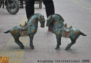 Marked China Feng shui Bronze Cloisonne enamel Zodiac animal lucky horse statue - Picture 1 of 12