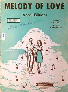 MELODY OF LOVE Sheet Music, 1962,  T Glazer & H Engelmann, 63m - Picture 1 of 2