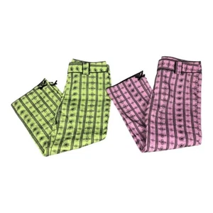 Vintage Fashion Instinct Floral Embroidered Flat Front Pants 2PC Bundle Size 10 - Picture 1 of 9