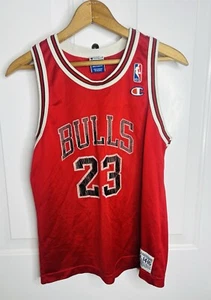 Vintage Champion NBA Chicago Bulls Michael Jordan #23 Youth L 14-16 Jersey Red - Picture 1 of 6