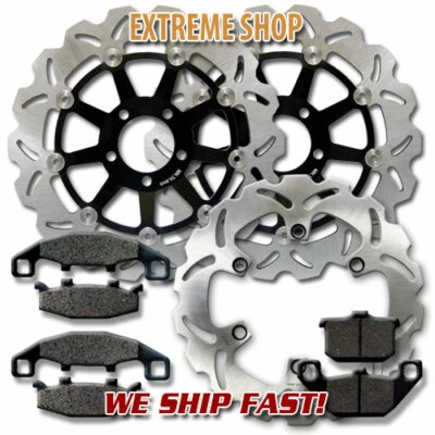 Rotores delanteros + traseros + pastillas de freno para Kawasaki ZG GTR 1000 A Concours (1994-2006) Foto 1 de 2