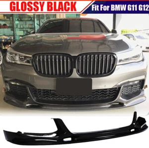 GLOSSY BLACK Front Bumper Lip Spoiler Fit For BMW 7 Series G11 G12 M760i 2016-18 - Foto 1 di 14