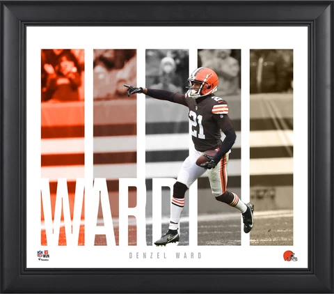 Denzel Ward Cleveland Browns Framed 15" x 17" Player Panel Collage Cover