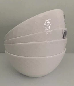 New Mikasa Jenna Set of 4 FOUR Cereal Bowls 6" Bone China White MIKASA Plates - Picture 1 of 5