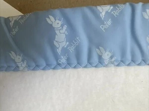 Vtg Peter Rabbit Baby Blanket Crib 50”x36 Satin Edge Blue Beatrix Potter - Picture 1 of 8