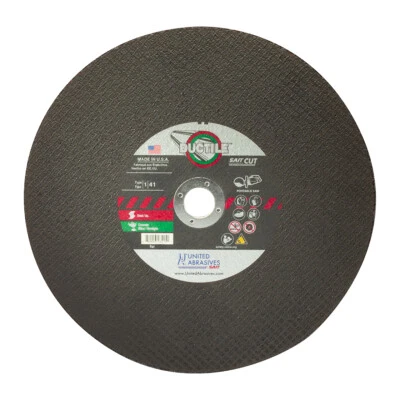 Rodas de corte de serra dúctil resistente United Abrasives 23453 14X1/8X1 pacote com 10 - Imagem 1 de 2