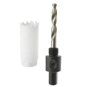 22 mm HSS Lochsäge Lochlupe Bi-Metall Klinge Fräser Bohrer und Bohrer Adapter Dorne - Bild 1 von 3