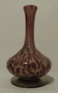 murano glas vase weiß kristall hand made in italy bernstein gestreckt - Bild 1 von 6