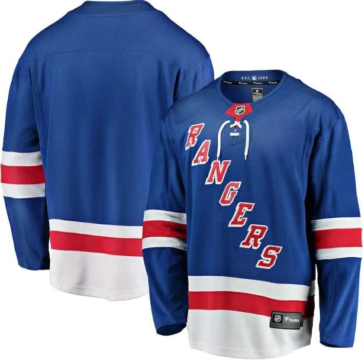 J.T. Miller NY Rangers Fanatics Home Blue Breakaway Jersey Large Centennial