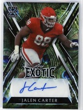 2023 LEAF EXOTIC JALEN CARTER ROOKIE PEACOCK AUTO /6 EAGLES #BA-JC1