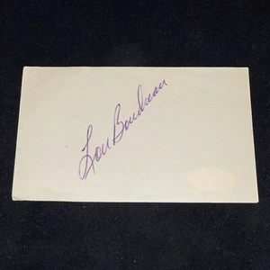Lou Boudreau Signed 3x5 Cut JSA COA Cleveland Indians Baseball HOF - Picture 1 of 2