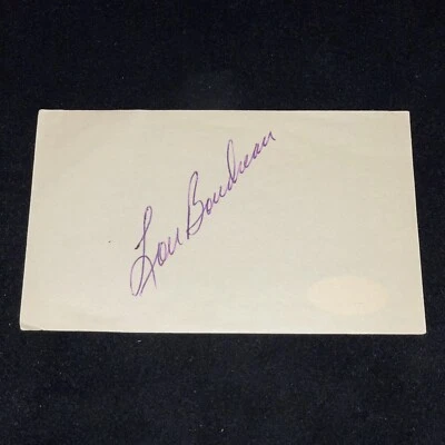 Lou Boudreau Signed 3x5 Cut JSA COA Cleveland Indians Baseball HOF - Image 1 of 2