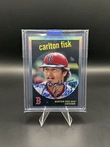 2021 Topps Tribute Carlton Fisk #TTA-CF scritta automatica "Happy Birthday Topps" - Foto 1 di 2