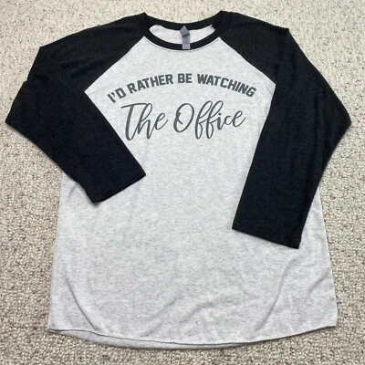 Next Level Top sz S Gray I'd Rather Be Watching the Office NEW Millenialcore - Image 1 of 4