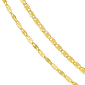 14K Gold Layered Hammered Forzatina Chain 16"-18" Adjustable - Picture 1 of 9