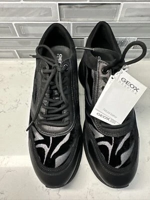 GEOX RESPIRA Zapatillas Cuero Natural Negro (Mujer Talla 7).   Nuevo con etiquetas. Foto 1 de 4