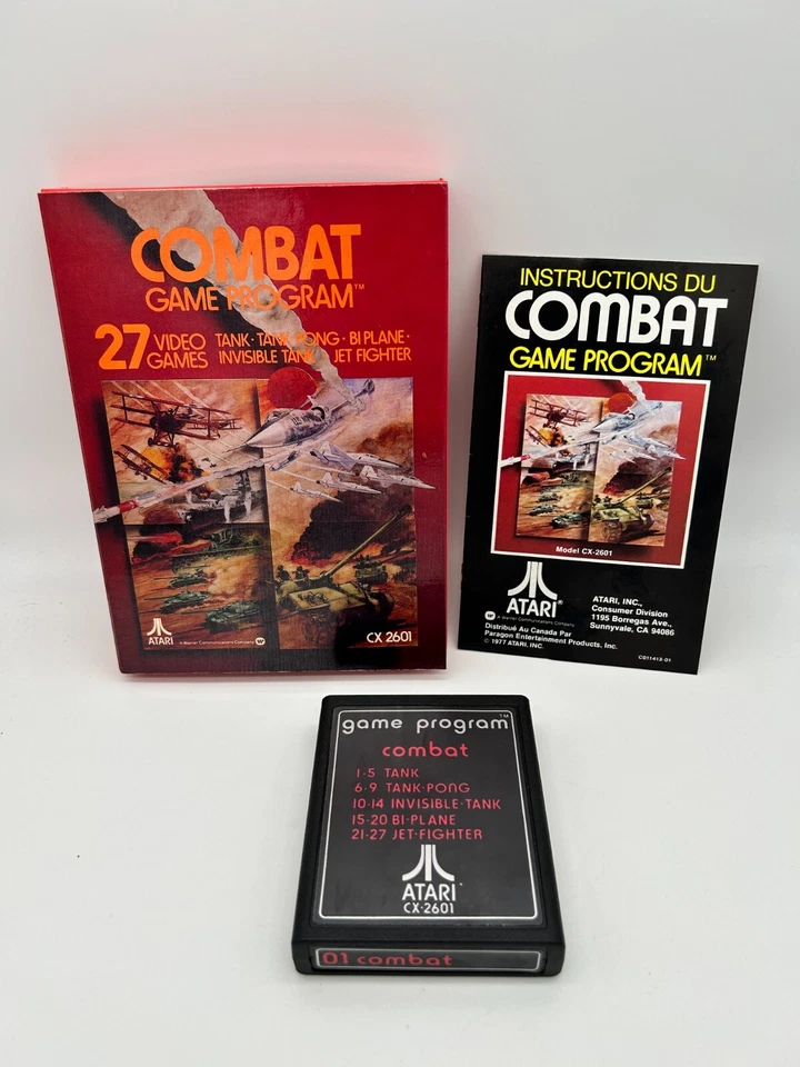 COMBAT Atari 2600 Complete CIB  Gatefold Variant Box Manual Authentic Tested - Image 1 of 4