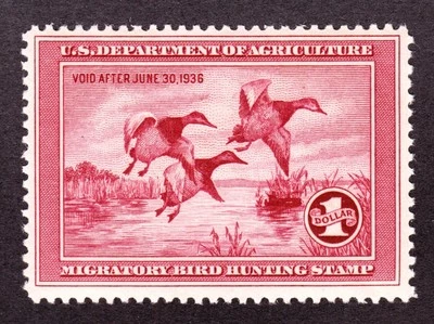US RW2 $1 Duck Hunting Mint VF OG NH SCV $800 - Image 1 of 2