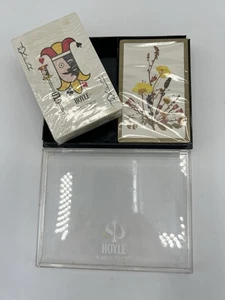 Vintage Hoyle Plastic Coated Floral Playing Game Cards In Case Decks Sealed - Picture 1 of 7
