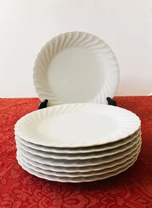 VTG Nichinan La Seine White Japanese Porcelain Salad Bread Plates Japan Swirl - Picture 1 of 8