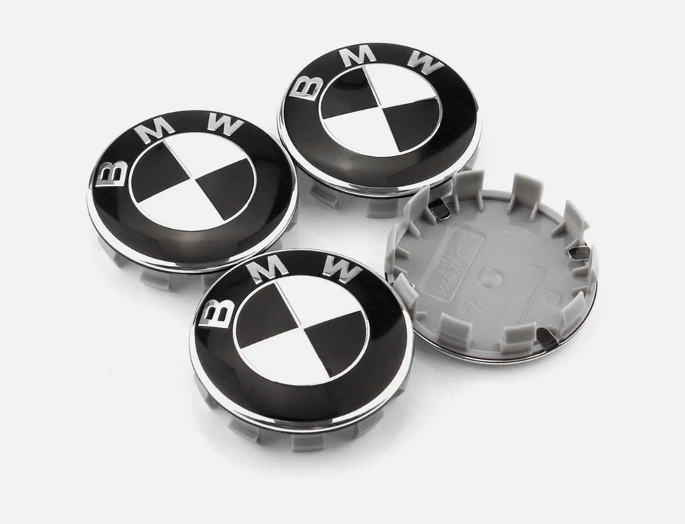 4x 60mm BMW Nabendeckel Schwarz Felgendeckel Radnabendeckel Felgenkappen - Image 1 of 1