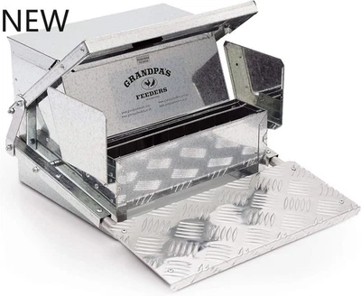 Alimentador automático para pollos Grandpas Feeders - Alimentador de aves de corral de acero galvanizado resistente Foto 1 de 4