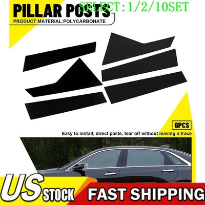 Cubierta de poste de pilar de ventana negra brillante 6 piezas para Cadillac CT6 2016-20 1~10X Foto 1 de 4