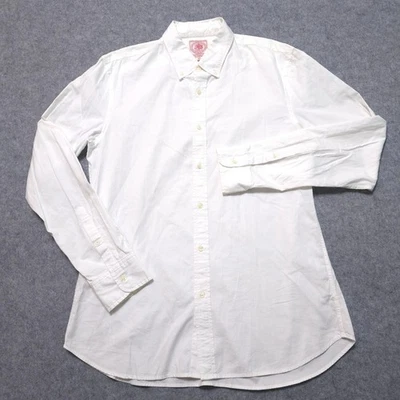 J. Camisa de Prensa Para Hombres L Blanca Abotonada Oxford Algodón Egipcio Baúl Club De Colección Foto 1 de 4