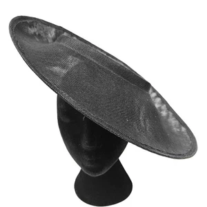 black large wide brim DIY fascinator base wedding hat Kentucky Derby Ascot - Picture 1 of 4