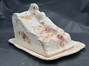 ANTIQUES.P. & CO. VICTORIAN TRANSFERWARE CHEESE KEEP DOME COVERED BUTTER DISH - Foto 1 di 14