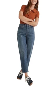 Madewell Ballon High Rise Cropped Jeans Baumwolle Used Blau Corson 31 X 24 - Bild 1 von 3
