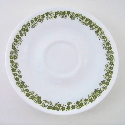 Juego de 2 Platillos Vintage Corelle Blanco Flor Primavera Diseño Floral Verde Foto 1 de 4
