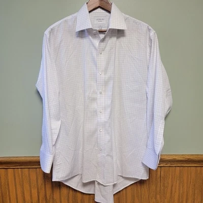 Camisa de vestir de lujo de algodón calce a medida LEDBURY Fine Shirting talla 17 Foto 1 de 4