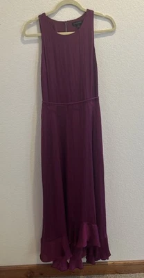 Vestido Fucsia Hasta el Suelo Sin Mangas Talla 6 Banana Republic Sutil Volantes Foto 1 de 4