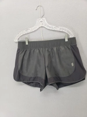 Second Skin Womens Short Large Gray Black Lined Pockets Perforated Athletics - Image 1 of 4