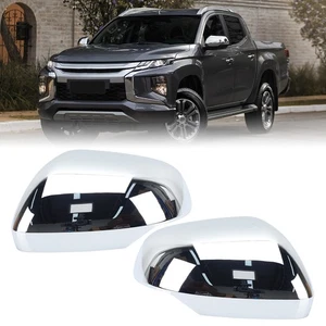 Pair Side Mirror Cover Cap W/Signal Chrome For Mitsubishi Triton L200 2019-2021 - Foto 1 di 20