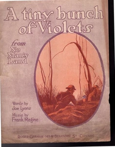 A Tiny Bunch of Violets from No Man's Land Sheet Music 1918 - Picture 1 of 2