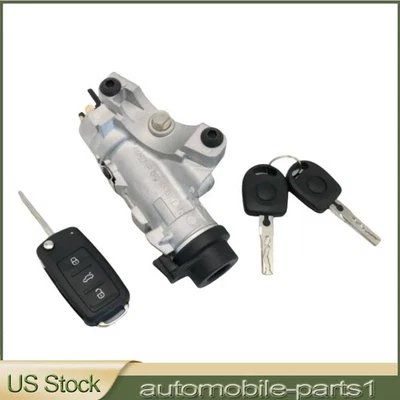 For Audi 1998-2009 A4 Quattro Ignition Lock Cylinder Assembly With Key Shells - Image 1 of 4